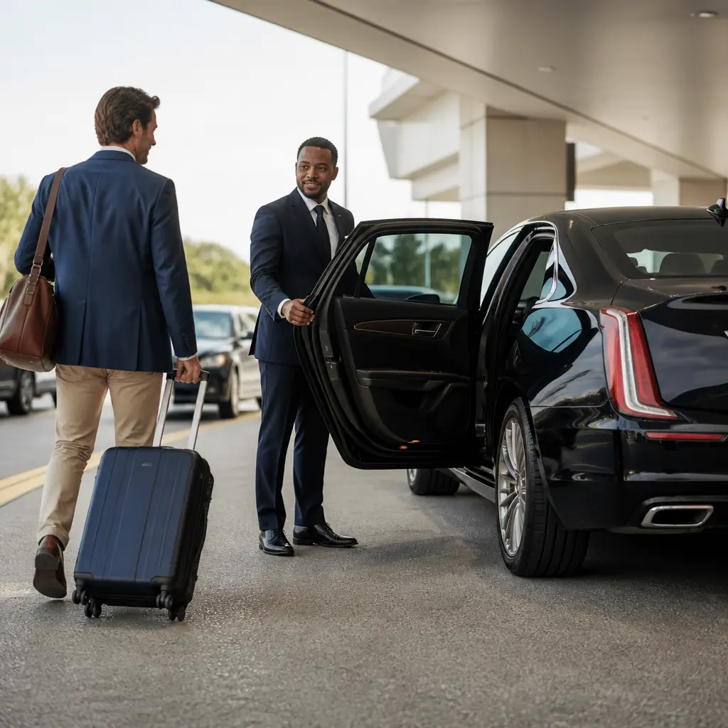 Airport limo and car service with a chauffeur and sedan